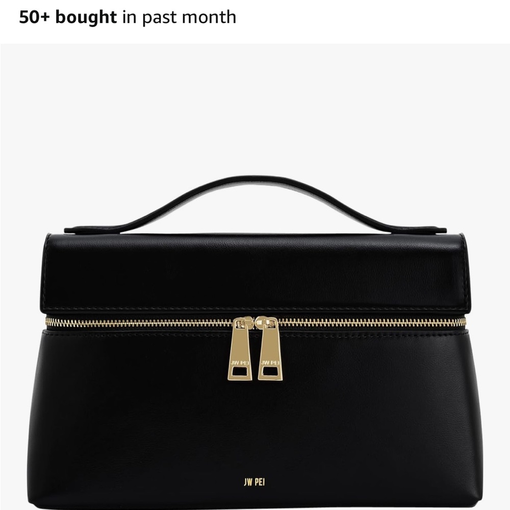 JW PEI Black Clutch with Gold Accents